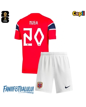 Norvegia Antonio Nusa #20 Echipament de Fotbal Replică Mondial 2026 Copii Acasa (+ Șorturi)